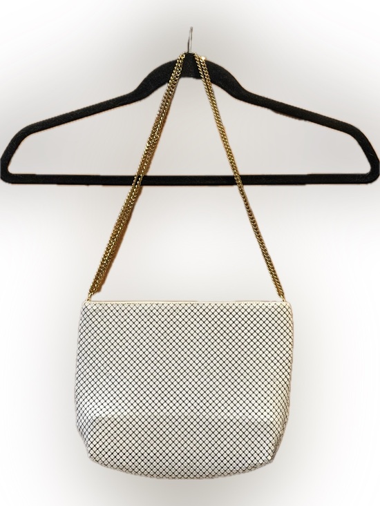 Whiting & Davis International Handbags - Whiting & Davis International White Metal Mesh Shoulder Bag Vintage, NWOT